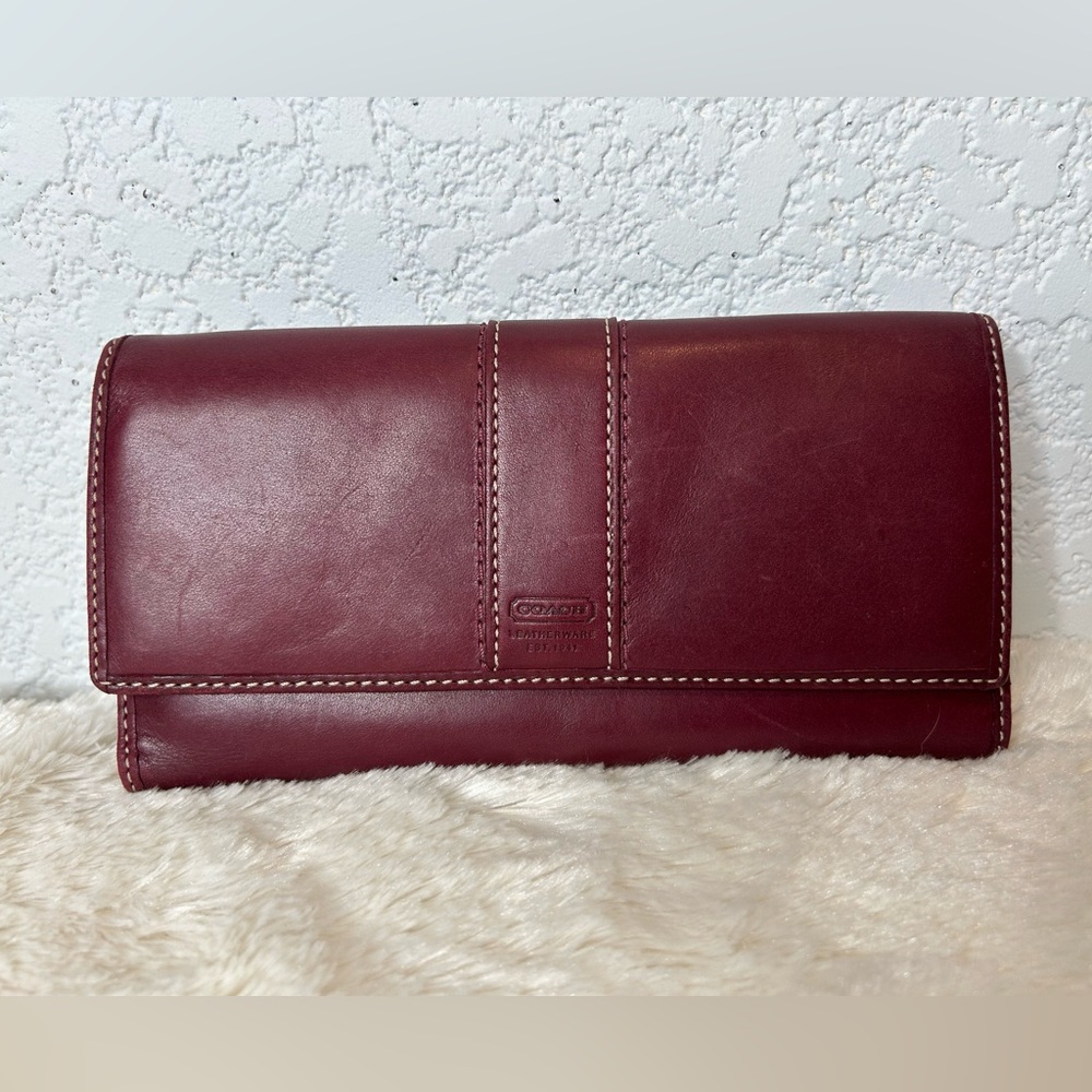 Coach maroon leather wallet